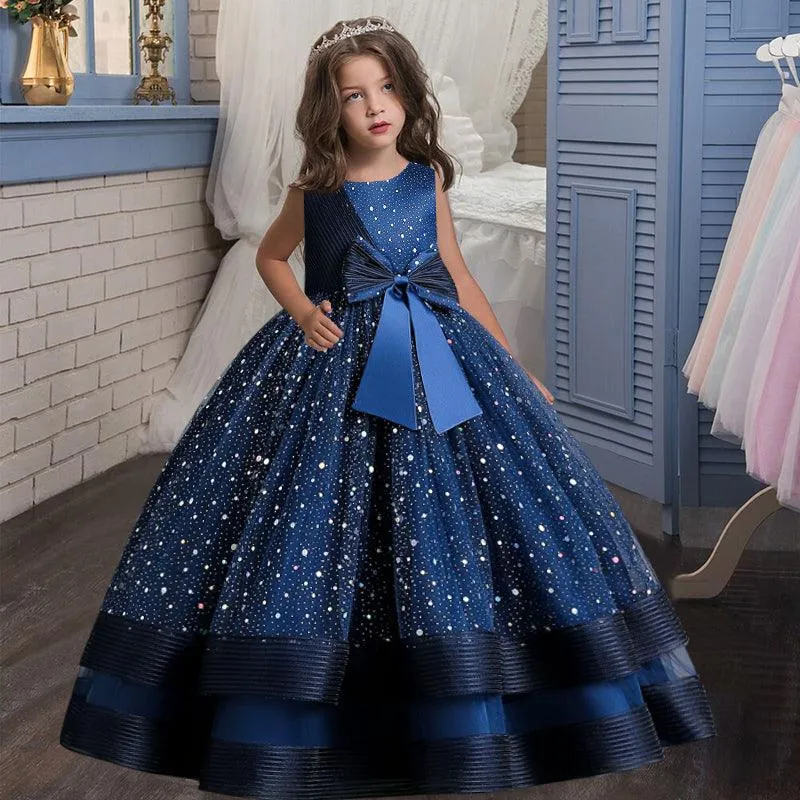 Polka Dot Princess Dress with Bow for Kids