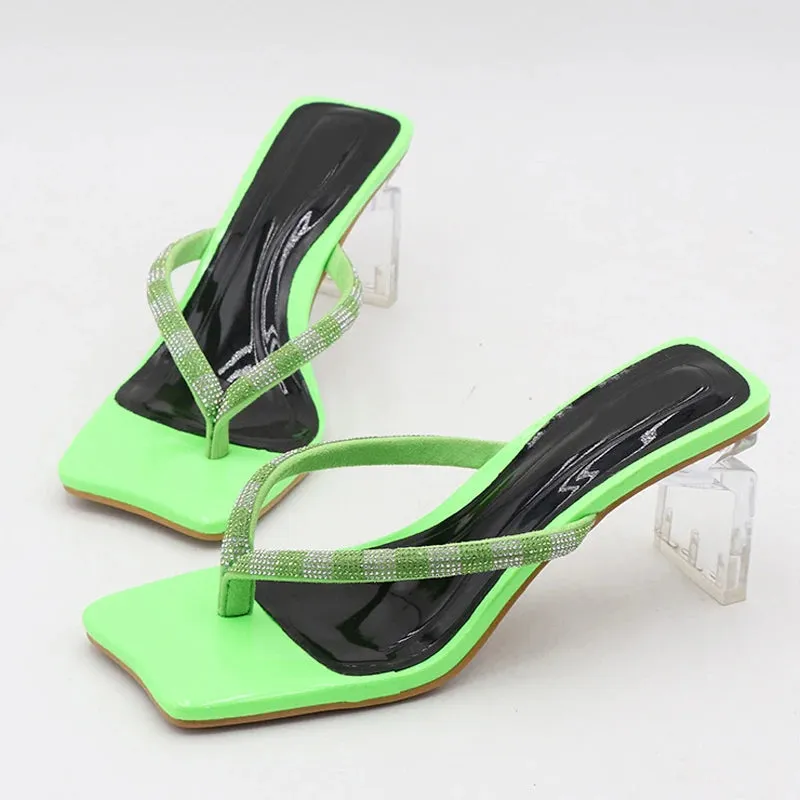 Rhinestone clear high heel  Sandals