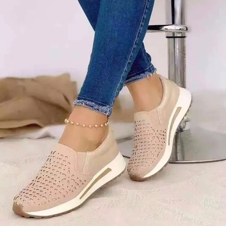 Slip On Fashion muffin heel mesh orthopedic sneakers