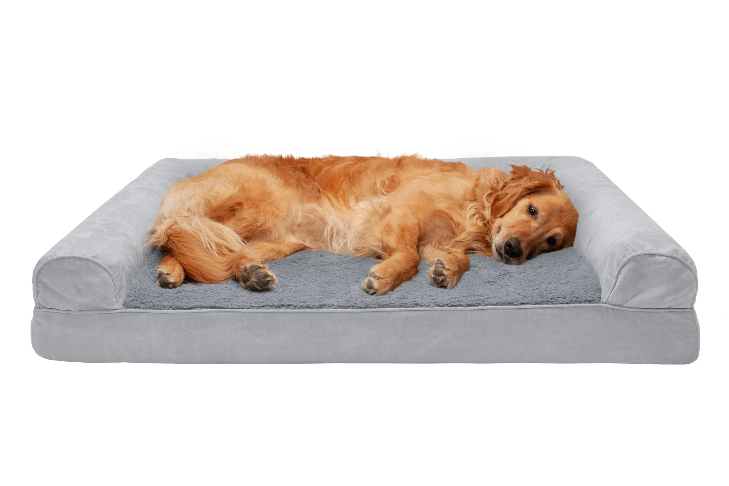 Sofa Dog Bed - Plush & Suede