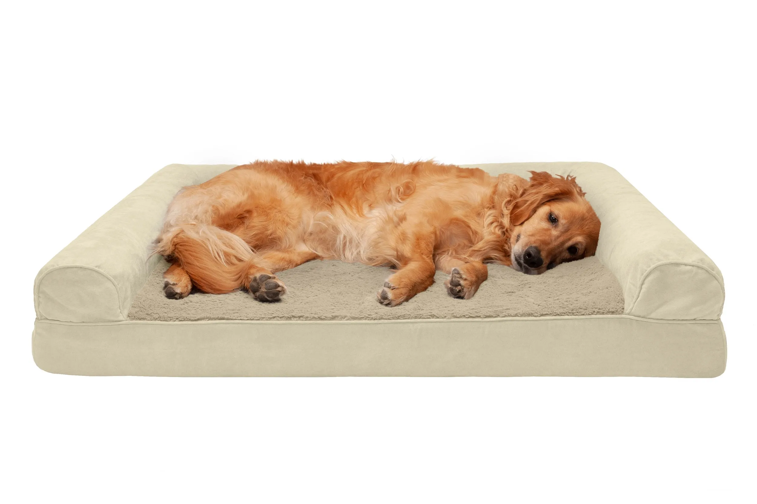 Sofa Dog Bed - Plush & Suede