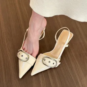 Sohiwoo New Summer Sandals Women Pointed Toe High Heels Shoes Outdoor Elegant Dress Ladies Shoes Zapatillas De Mujer