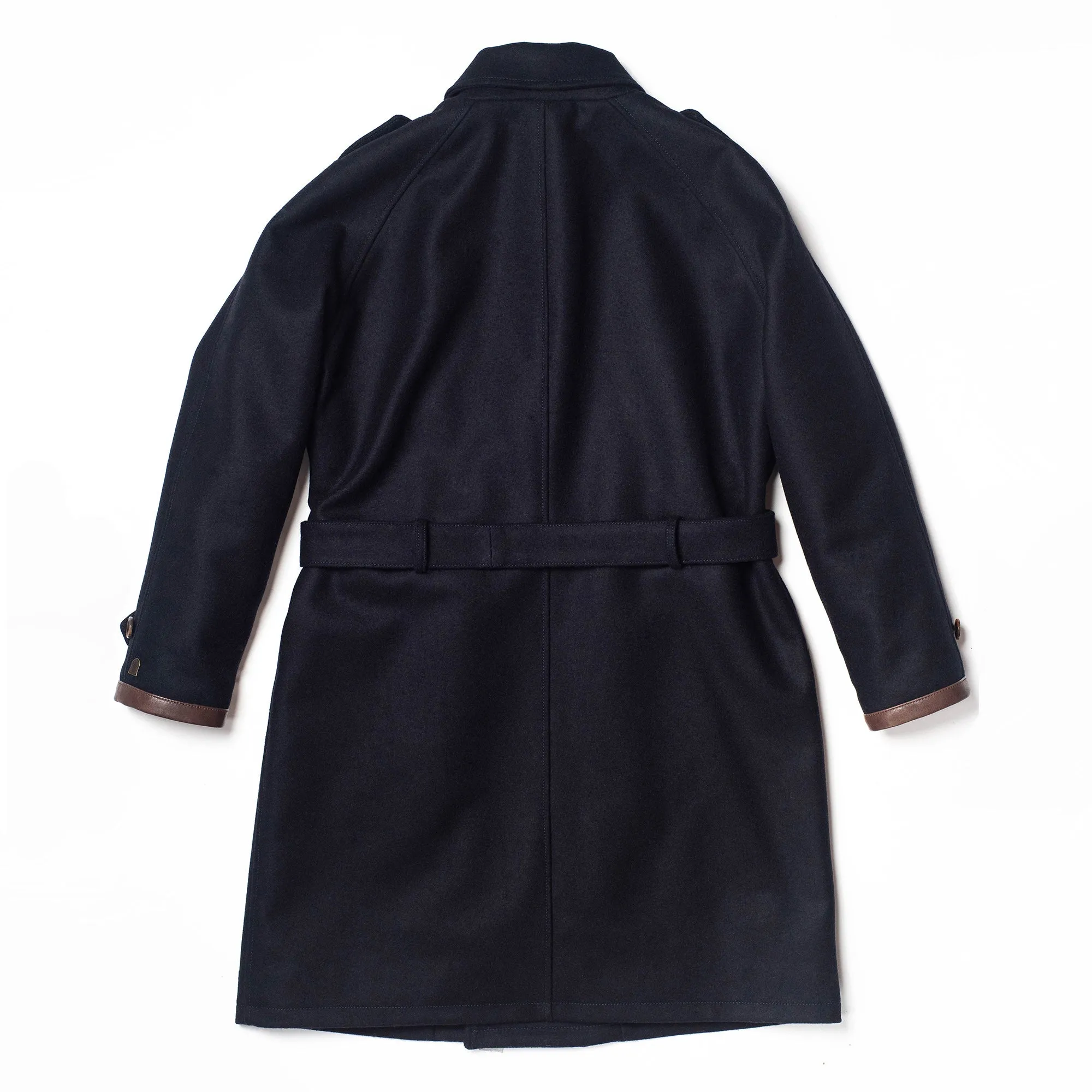 Stelvio Navy Blue Melton Wool Dispatch Rider Coat - Shangri-La Heritage