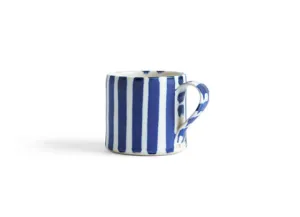 Striped Coffee Cup - Even Blue, Even White (OUT OF STOCK)