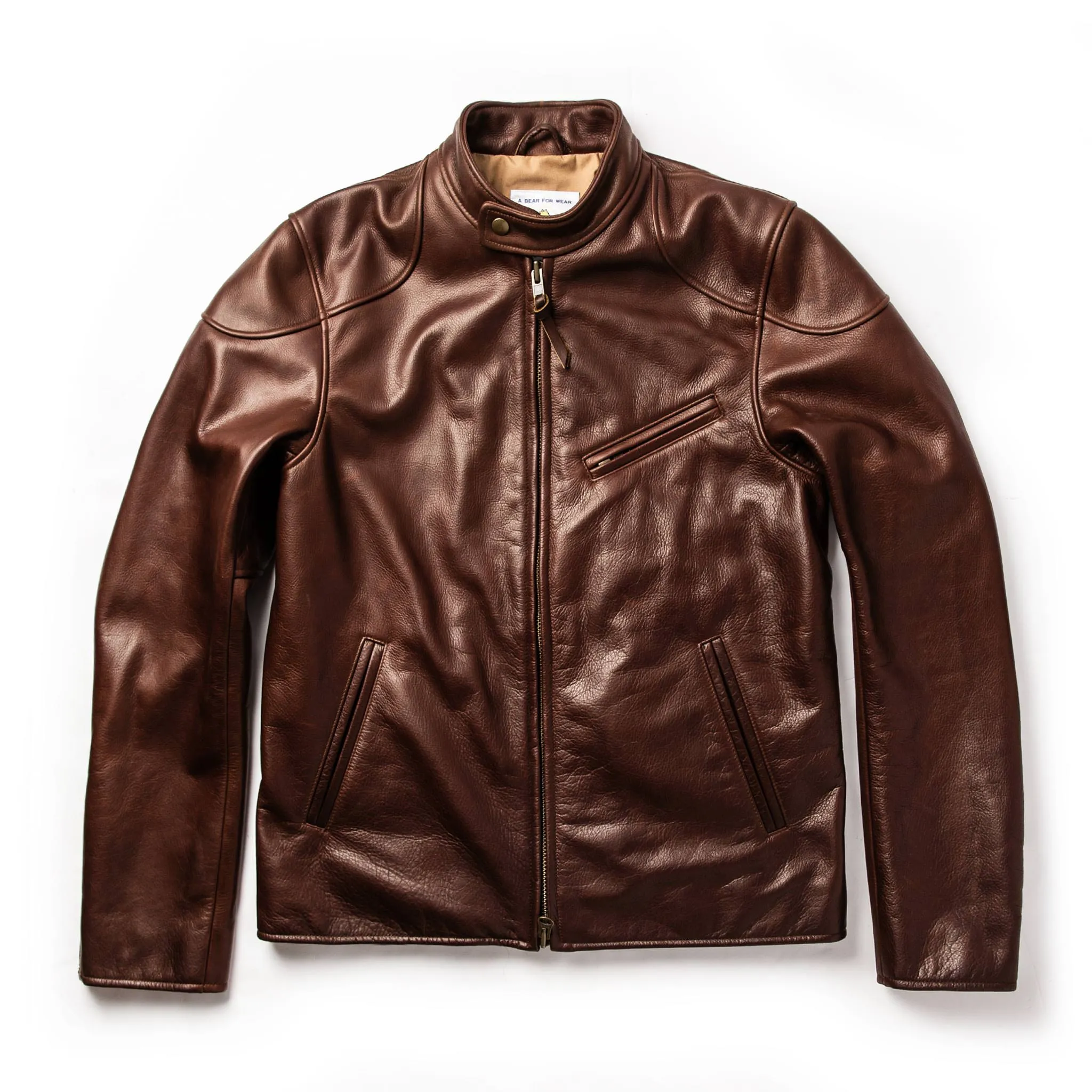 The Band Collar Moto Jacket in Espresso Steerhide