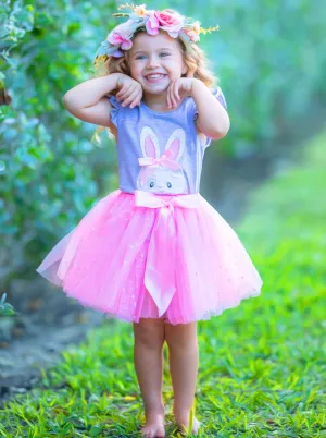 The Lovely Bunny Sequin Bow Tutu Skirt Set