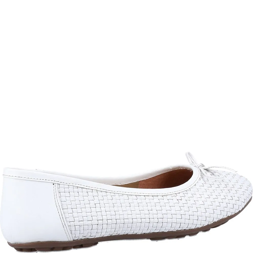 White Janelle Woven Ballerinas