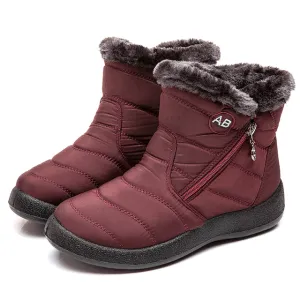 Women Fur Lined Outdoor Waterproof Cozy Snow Winter Ankle Boots 2024