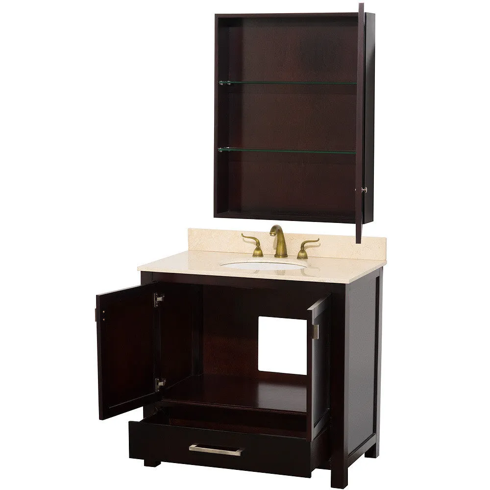 WYNDHAM COLLECTION Abingdon 36-inch Single Bathroom Vanity Set - Espresso