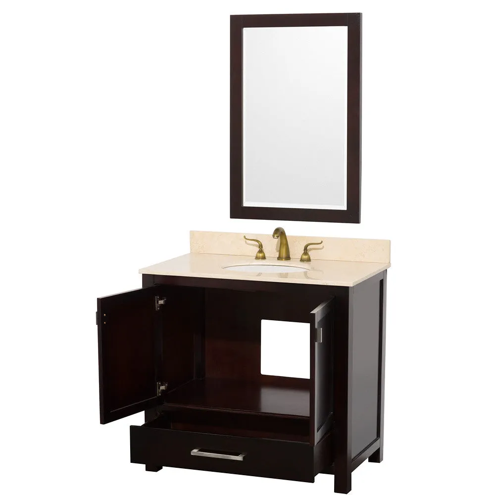 WYNDHAM COLLECTION Abingdon 36-inch Single Bathroom Vanity Set - Espresso