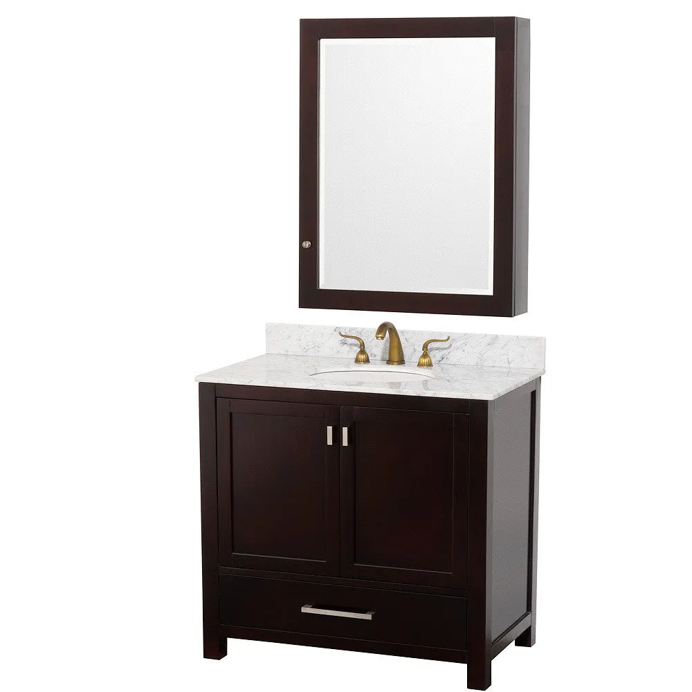 WYNDHAM COLLECTION Abingdon 36-inch Single Bathroom Vanity Set - Espresso