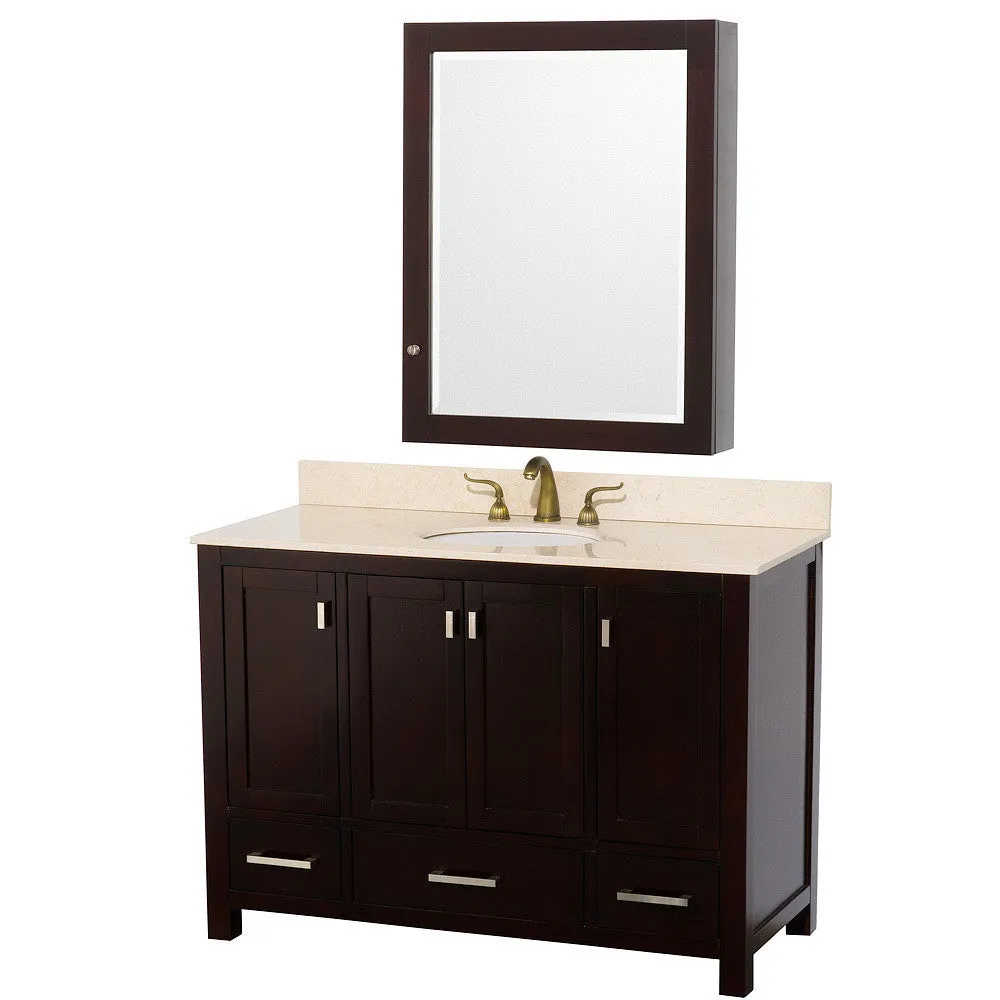 WYNDHAM COLLECTION Abingdon 48-inch Single Bathroom Vanity Set with Medicine Cabinet - Espresso