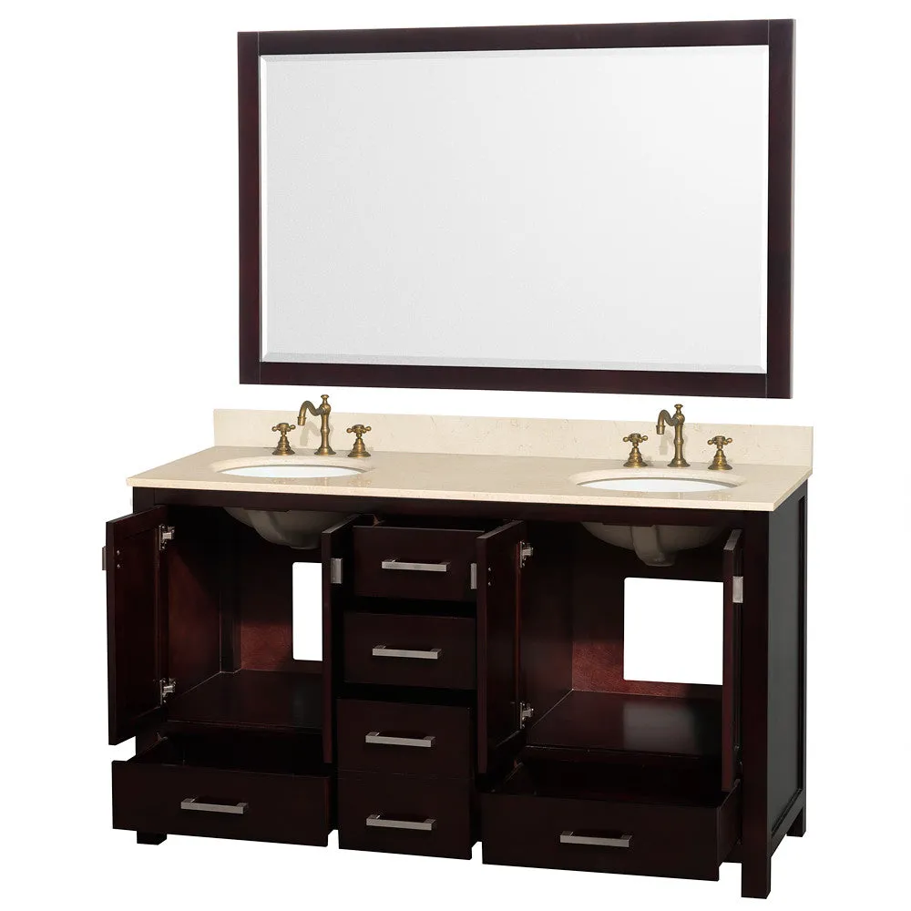 WYNDHAM COLLECTION Abingdon 60-inch Double Bathroom Vanity Set - Espresso