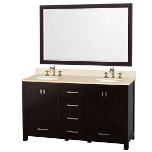 WYNDHAM COLLECTION Abingdon 60-inch Double Bathroom Vanity Set - Espresso