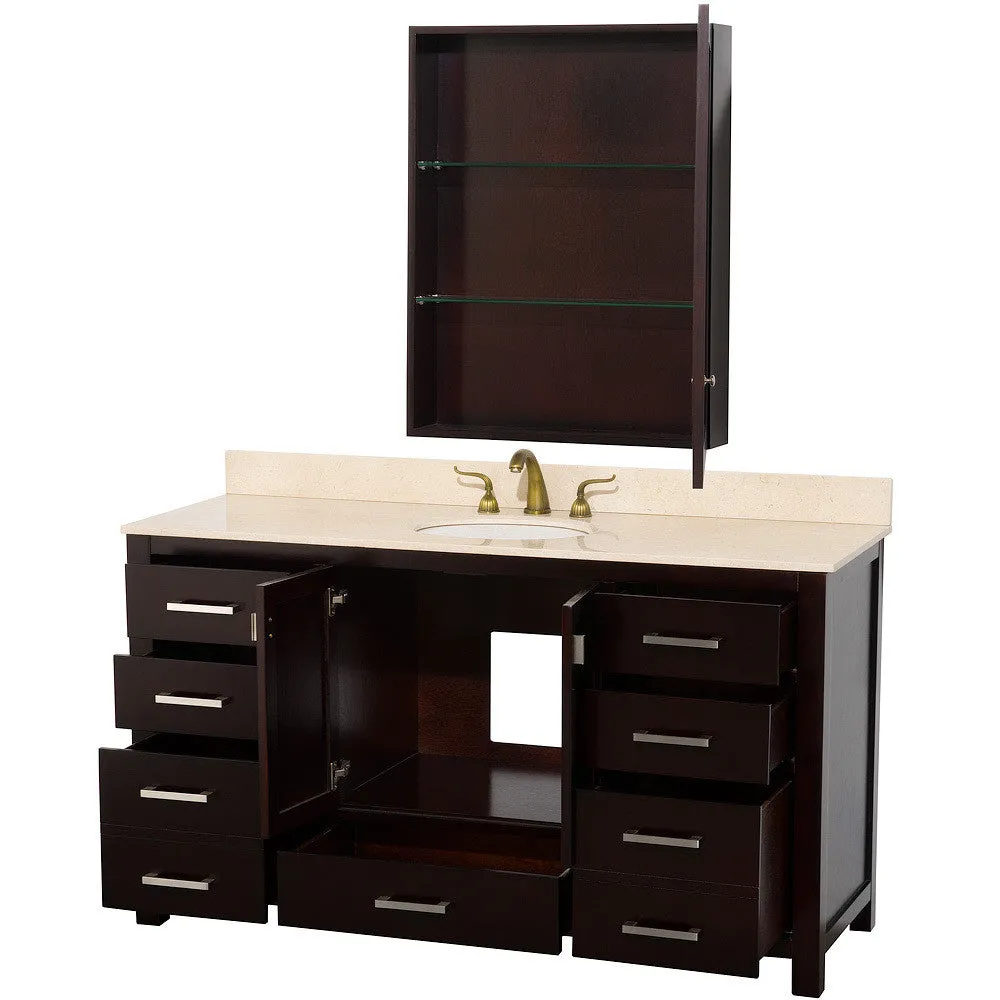 WYNDHAM COLLECTION Abingdon 60-inch Single Bathroom Vanity Set - Espresso