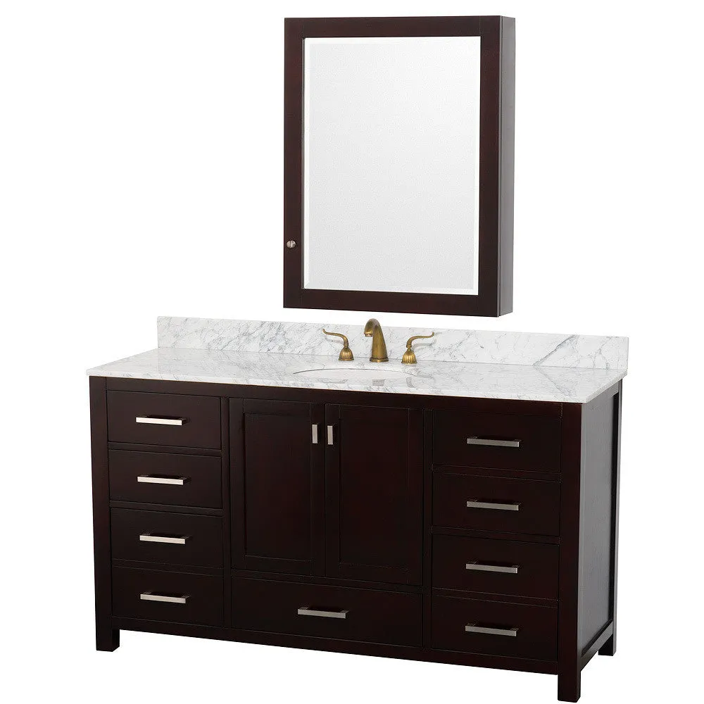 WYNDHAM COLLECTION Abingdon 60-inch Single Bathroom Vanity Set - Espresso