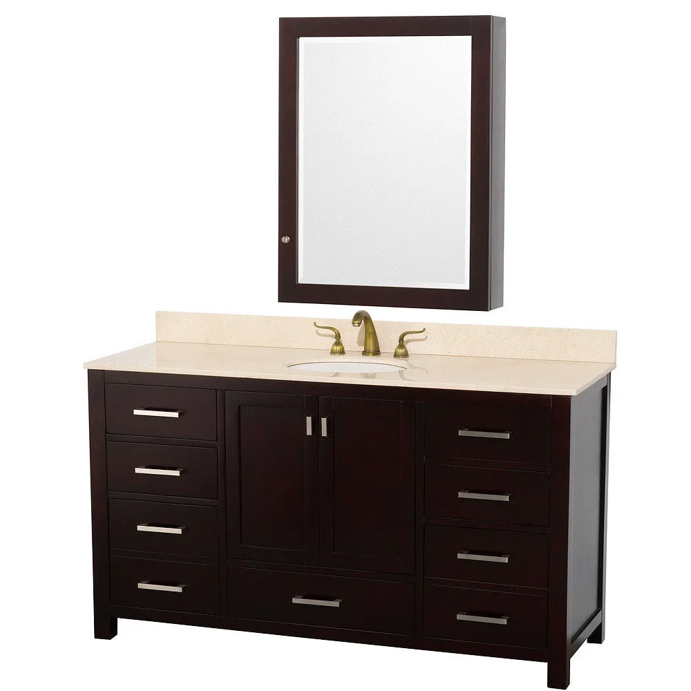 WYNDHAM COLLECTION Abingdon 60-inch Single Bathroom Vanity Set - Espresso