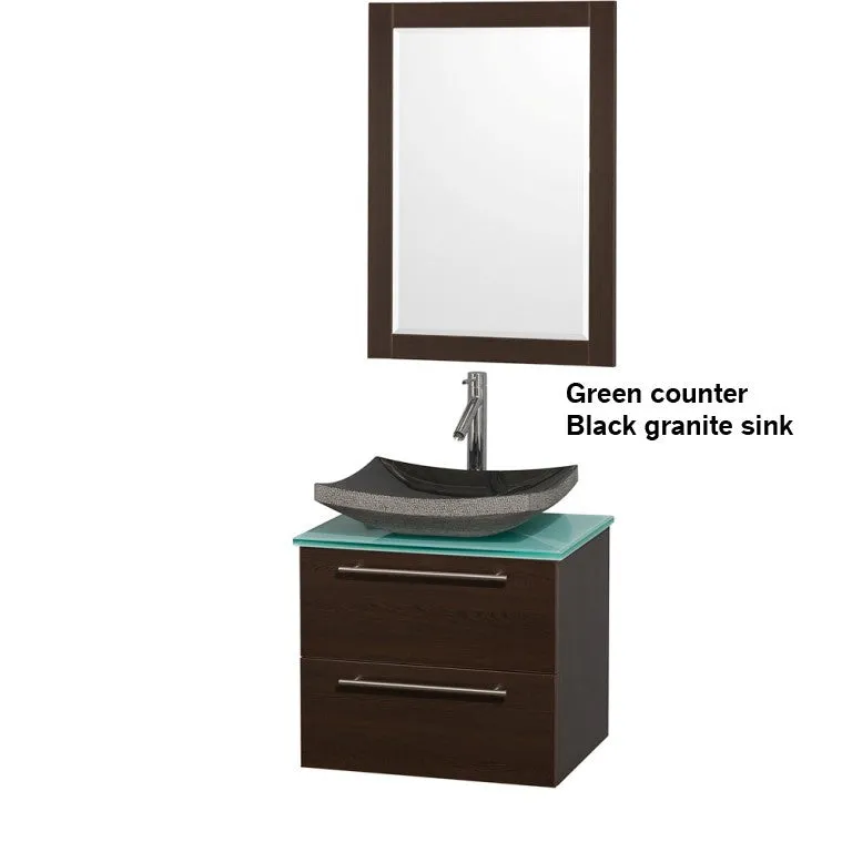 WYNDHAM COLLECTION Amare 24" Bathroom Vanity Set With Vessel Sink- Espresso