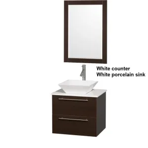 WYNDHAM COLLECTION Amare 24" Bathroom Vanity Set With Vessel Sink- Espresso