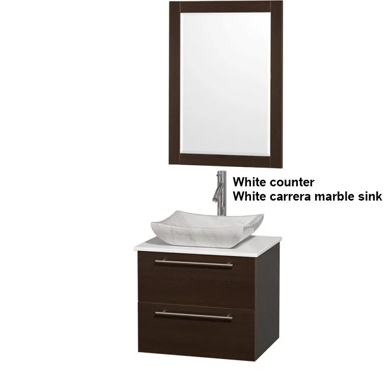 WYNDHAM COLLECTION Amare 24" Bathroom Vanity Set With Vessel Sink- Espresso