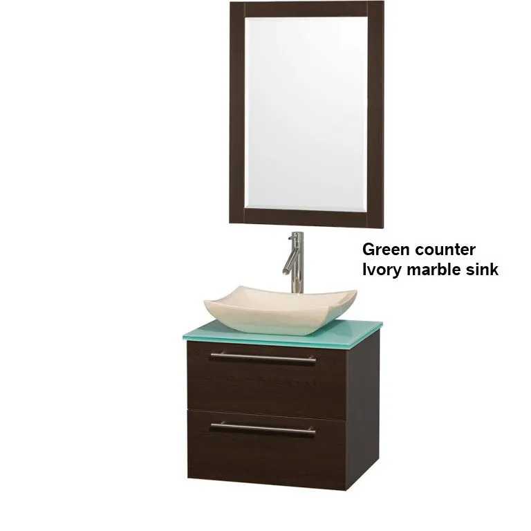 WYNDHAM COLLECTION Amare 24" Bathroom Vanity Set With Vessel Sink- Espresso