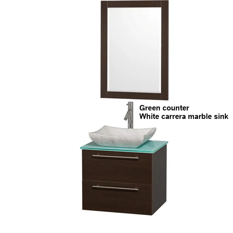 WYNDHAM COLLECTION Amare 24" Bathroom Vanity Set With Vessel Sink- Espresso