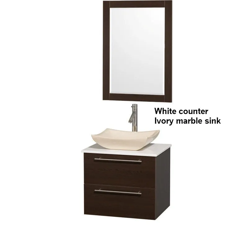 WYNDHAM COLLECTION Amare 24" Bathroom Vanity Set With Vessel Sink- Espresso