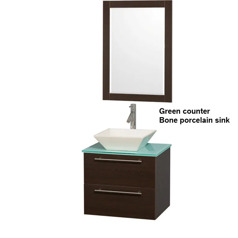 WYNDHAM COLLECTION Amare 24" Bathroom Vanity Set With Vessel Sink- Espresso