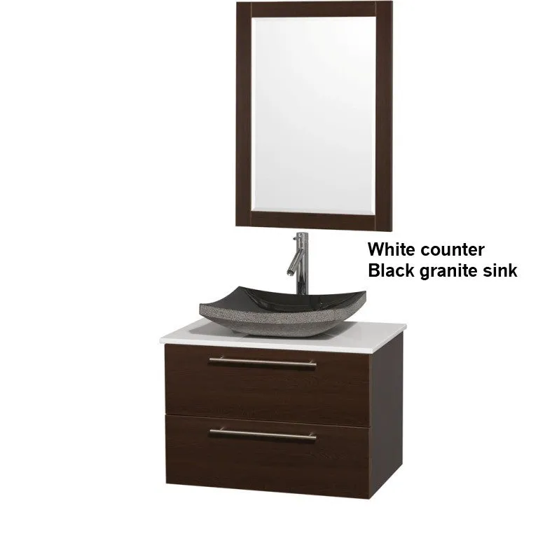 WYNDHAM COLLECTION Amare 30" Bathroom Vanity Set with Vessel Sink - Espresso