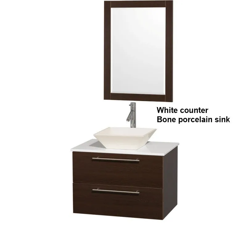 WYNDHAM COLLECTION Amare 30" Bathroom Vanity Set with Vessel Sink - Espresso