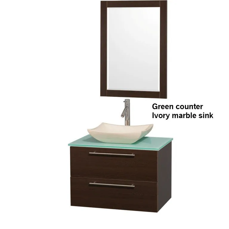 WYNDHAM COLLECTION Amare 30" Bathroom Vanity Set with Vessel Sink - Espresso