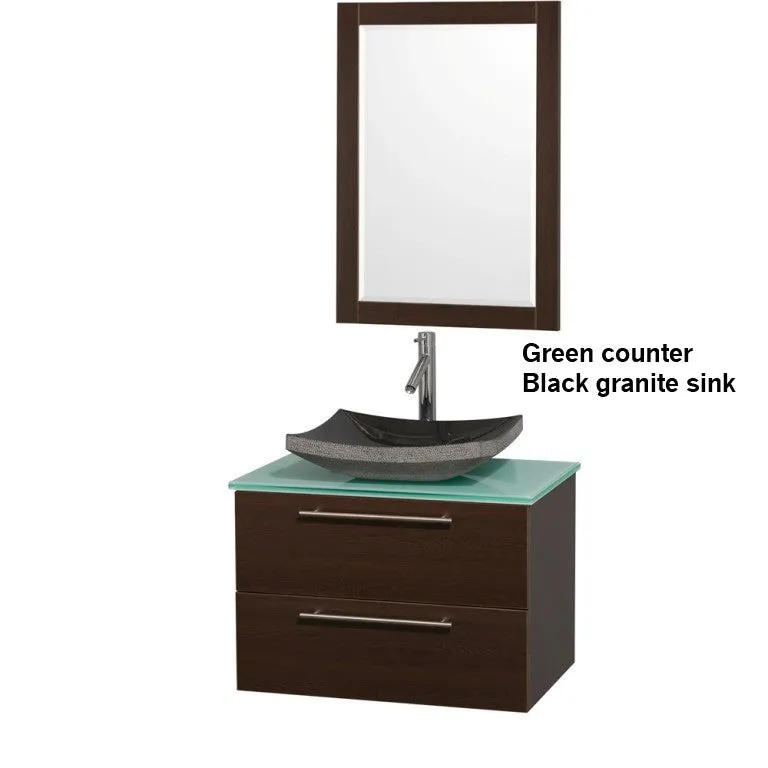 WYNDHAM COLLECTION Amare 30" Bathroom Vanity Set with Vessel Sink - Espresso