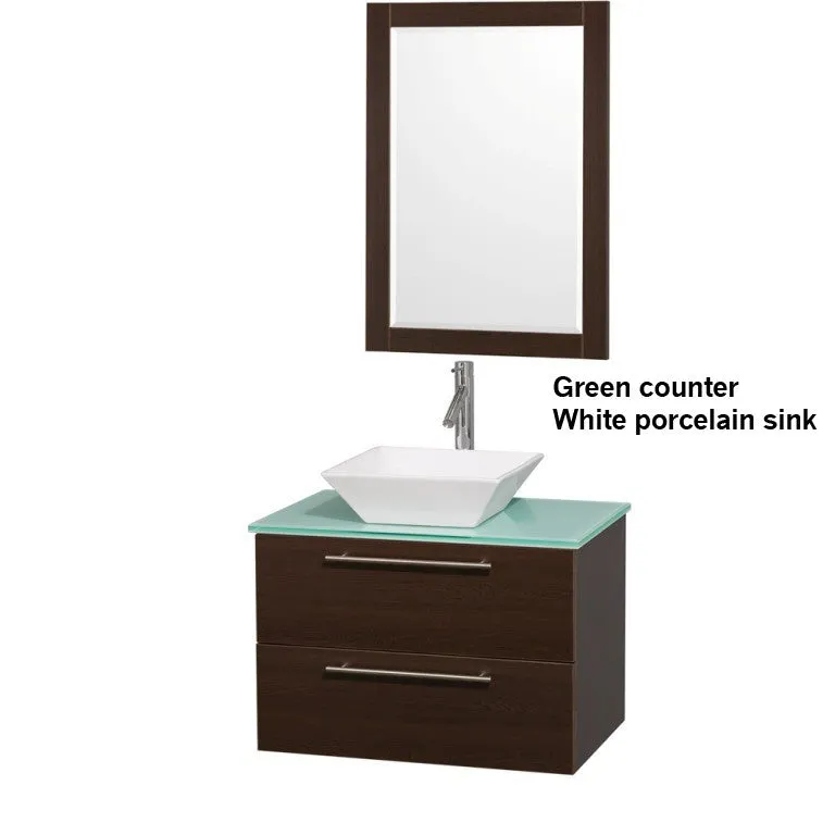 WYNDHAM COLLECTION Amare 30" Bathroom Vanity Set with Vessel Sink - Espresso