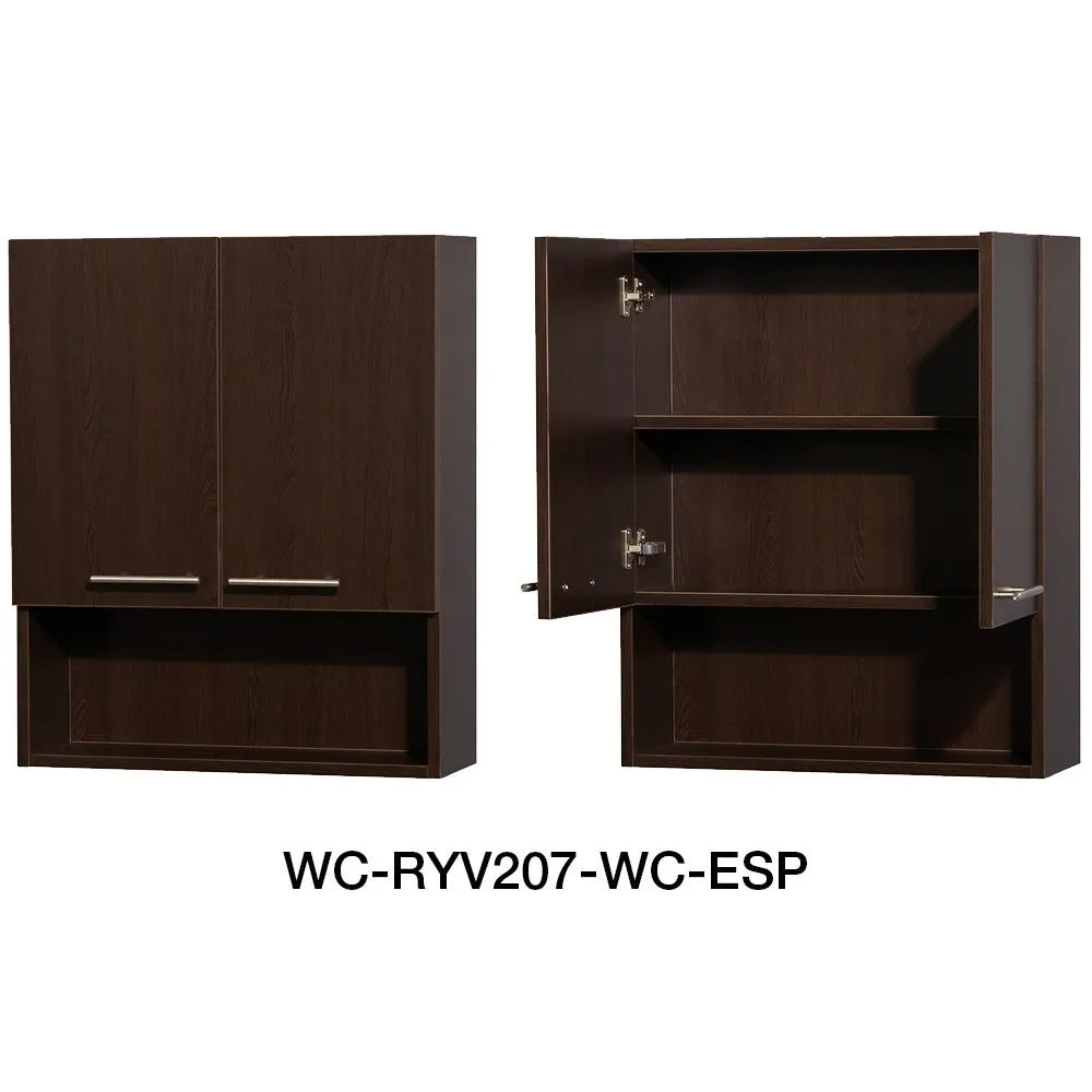 WYNDHAM COLLECTION Amare 36-Inch Wall-Mounted Bathroom Vanity Set With Integrated Sink - Espresso