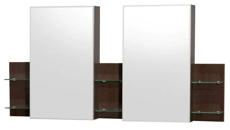 WYNDHAM COLLECTION Amare 60" Wall-Mounted Double Bathroom Vanity Set with Vessel Sinks - Espresso