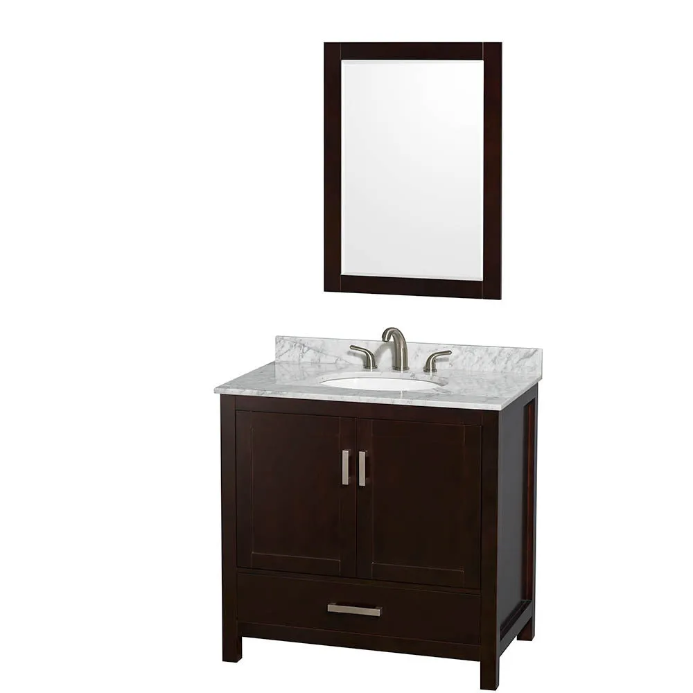 WYNDHAM COLLECTION Sheffield 36-Inch Single Bathroom Vanity - Espresso