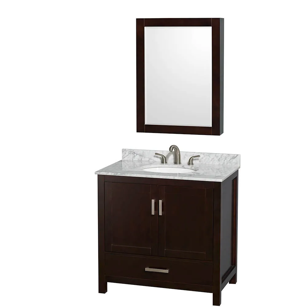 WYNDHAM COLLECTION Sheffield 36-Inch Single Bathroom Vanity - Espresso