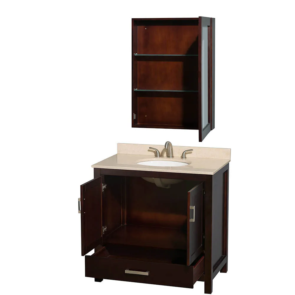 WYNDHAM COLLECTION Sheffield 36-Inch Single Bathroom Vanity - Espresso