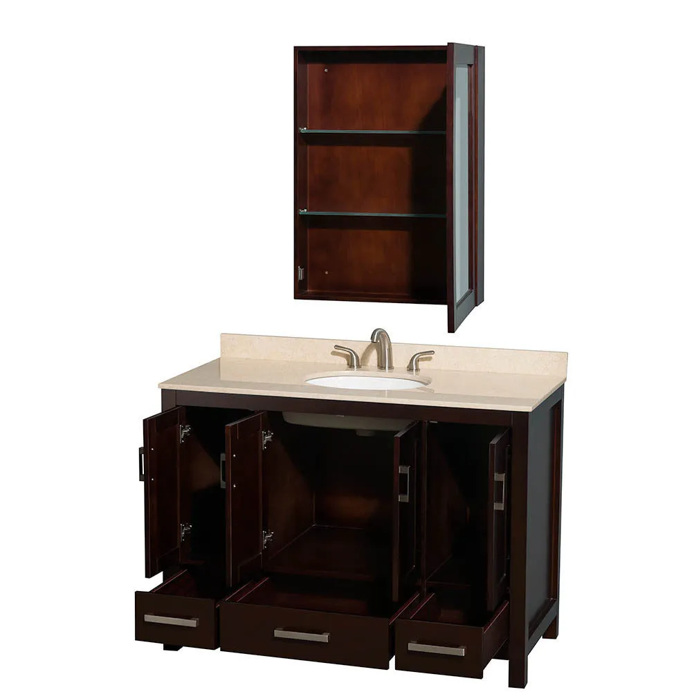 WYNDHAM COLLECTION Sheffield 48-Inch Single Bathroom Vanity - Espresso