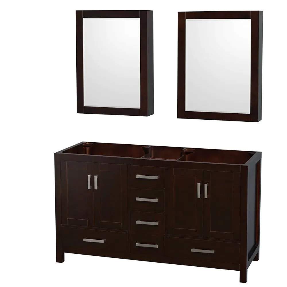 WYNDHAM COLLECTION Sheffield 60-Inch Double Bathroom Vanity - Espresso