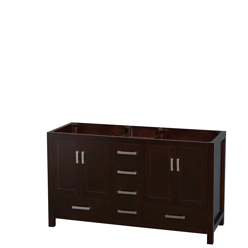 WYNDHAM COLLECTION Sheffield 60-Inch Double Bathroom Vanity - Espresso