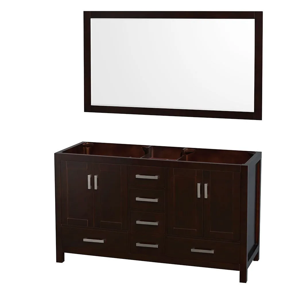 WYNDHAM COLLECTION Sheffield 60-Inch Double Bathroom Vanity - Espresso