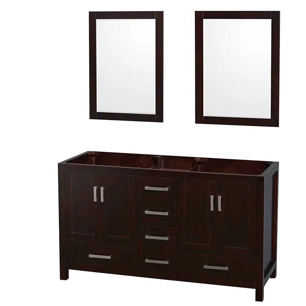 WYNDHAM COLLECTION Sheffield 60-Inch Double Bathroom Vanity - Espresso