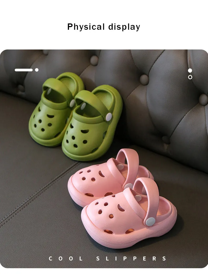 xiangtuibao Summer Children's Slippers Outdoor Beach Boys Girls Hole Shoes EVA Comfortable Soft Slides Home Non-slip Breathable Baby Sandals