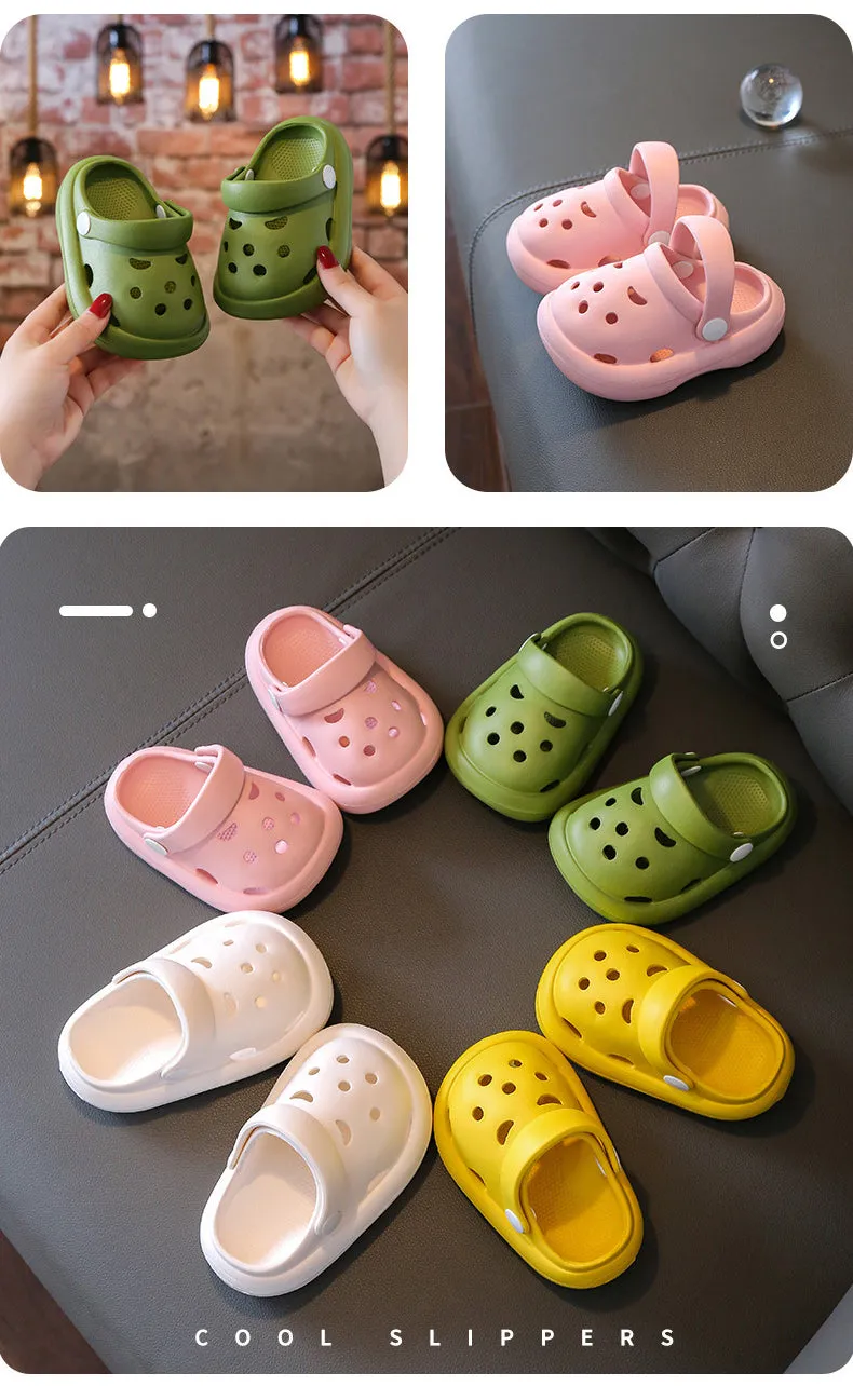 xiangtuibao Summer Children's Slippers Outdoor Beach Boys Girls Hole Shoes EVA Comfortable Soft Slides Home Non-slip Breathable Baby Sandals